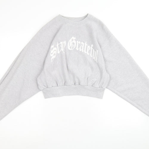 Pacific Republic Womens Grey Polyester Pullover Sweatshirt Size M Pullover - Stay Grateful