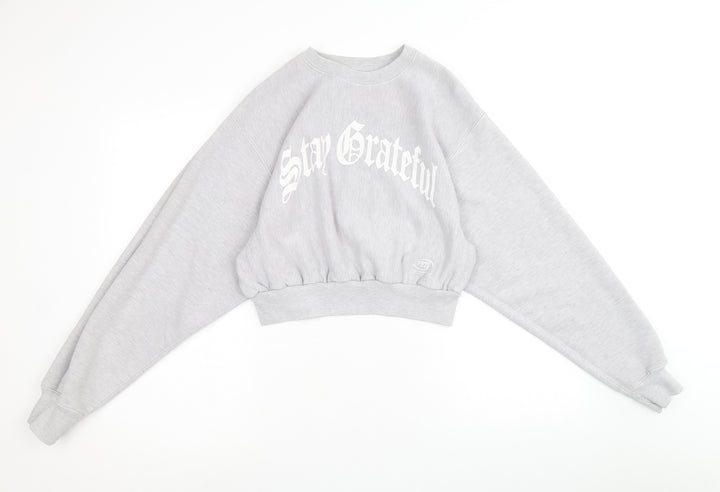 Pacific Republic Womens Grey Polyester Pullover Sweatshirt Size M Pullover - Stay Grateful