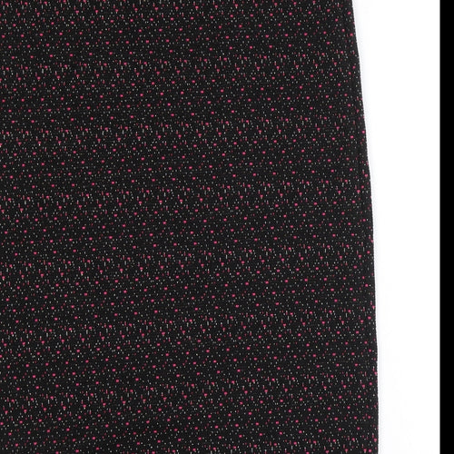 Preworn Womens Black Geometric Bamboo Straight & Pencil Skirt Size 16