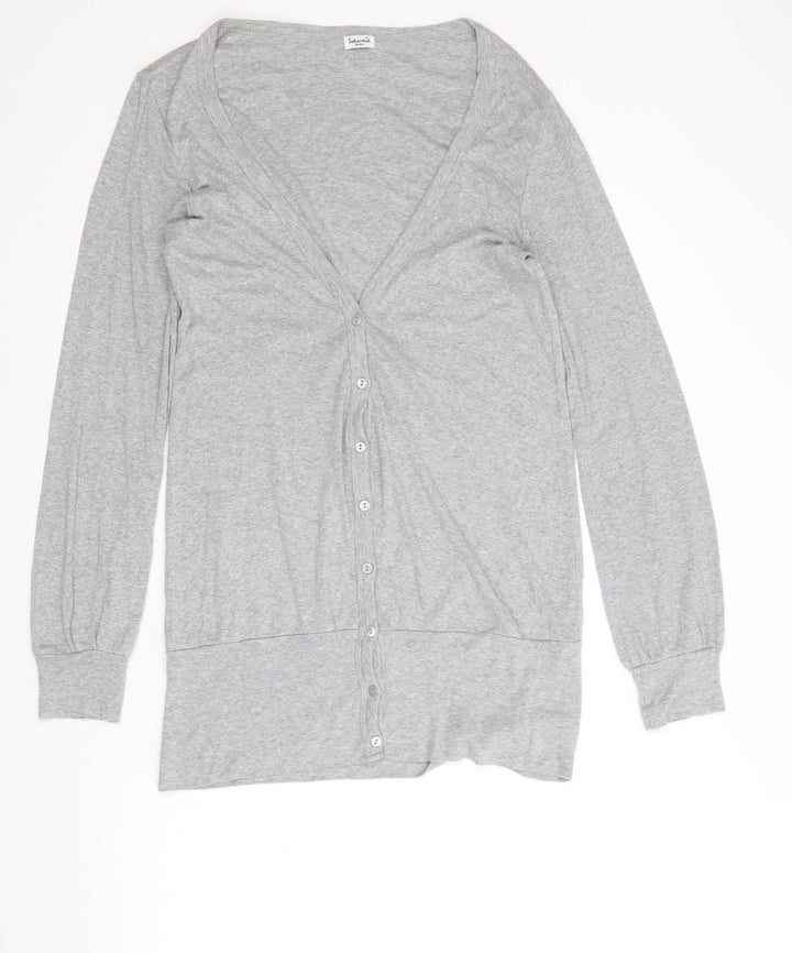 Splendid Womens Grey V-Neck Cotton Cardigan Jumper Size S