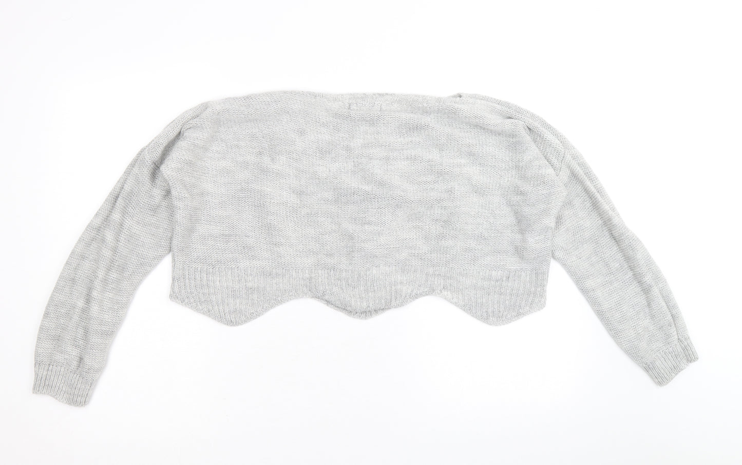 Cameo Rose Womens Grey Boat Neck Acrylic Pullover Jumper Size M - Size M-L