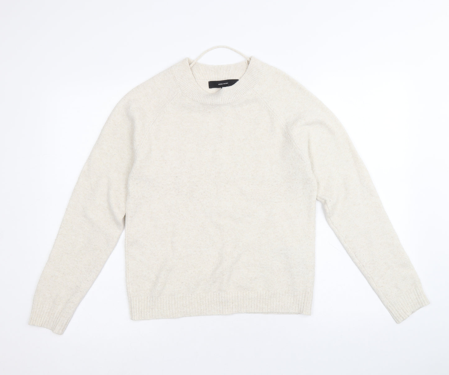 Vera Moda Womens Beige Round Neck Polyester Pullover Jumper Size S