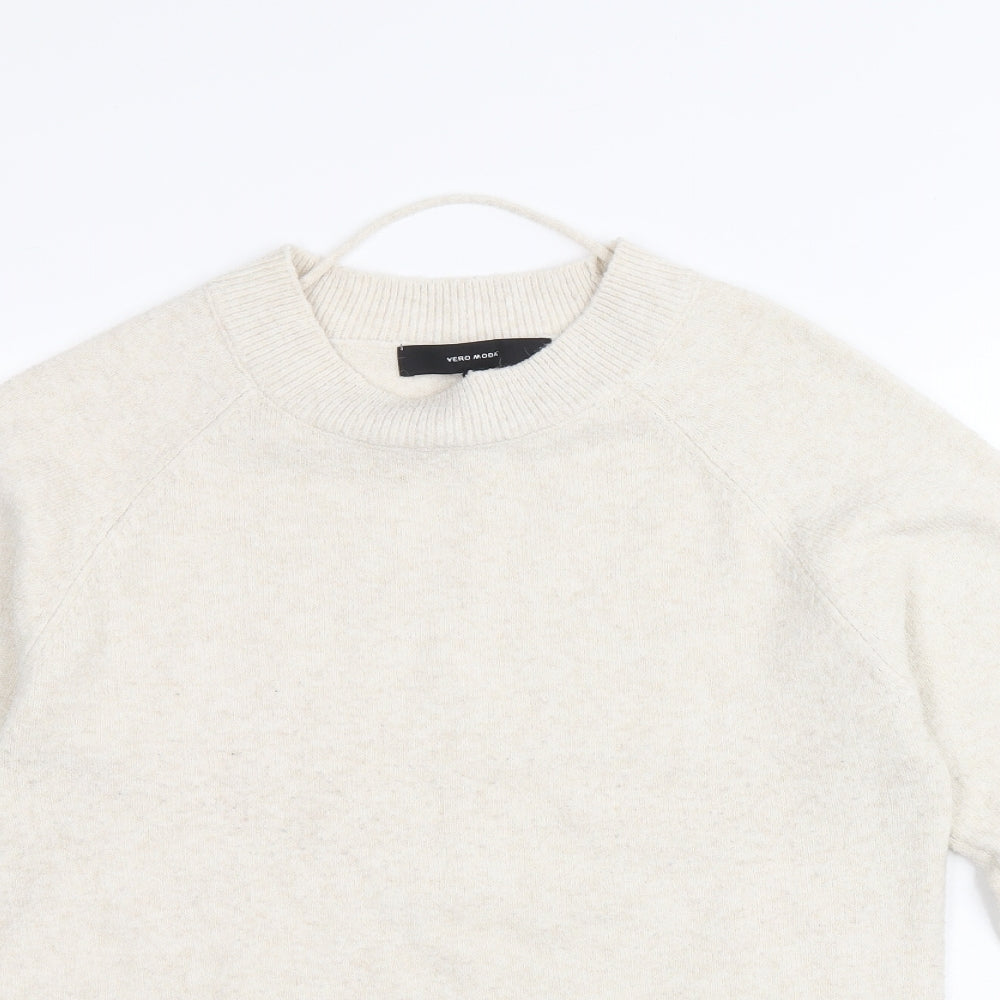 Vera Moda Womens Beige Round Neck Polyester Pullover Jumper Size S