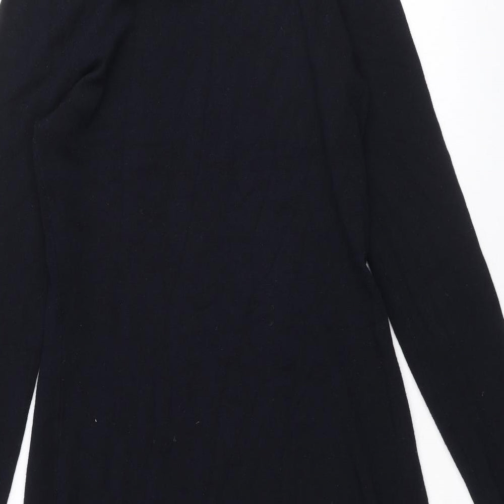 Tesini Womens Blue Viscose Jumper Dress Size 6 Roll Neck Pullover