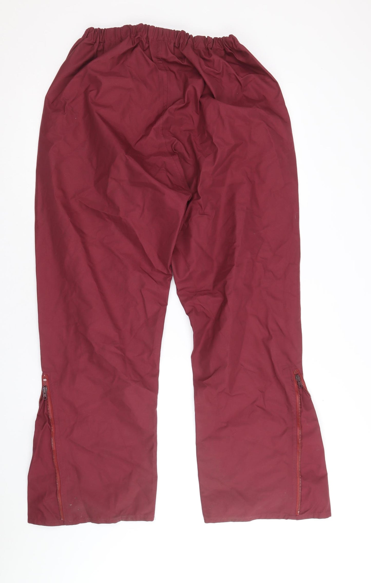 Preworn Mens Red Polyester Rain Trousers Trousers Size M Regular