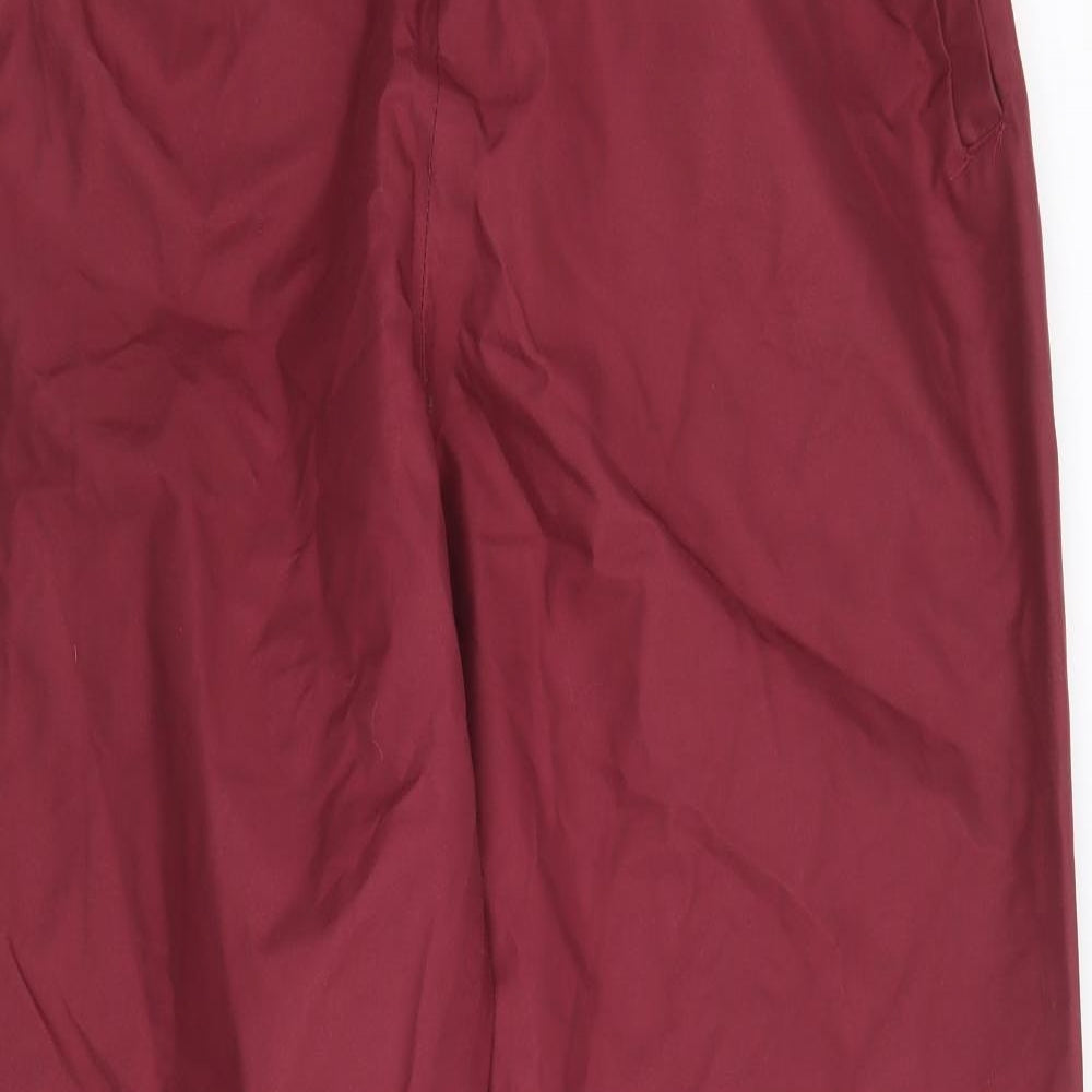 Preworn Mens Red Polyester Rain Trousers Trousers Size M Regular