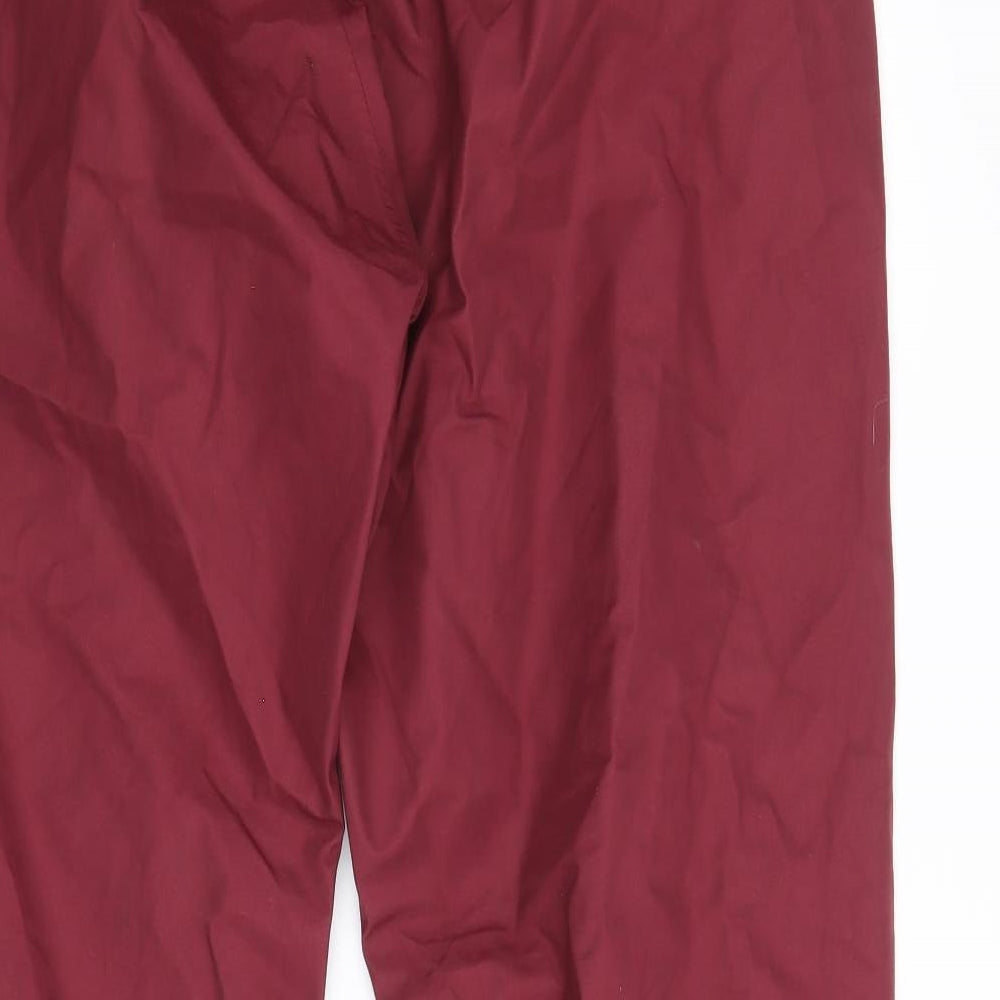 Preworn Mens Red Polyester Rain Trousers Trousers Size M Regular