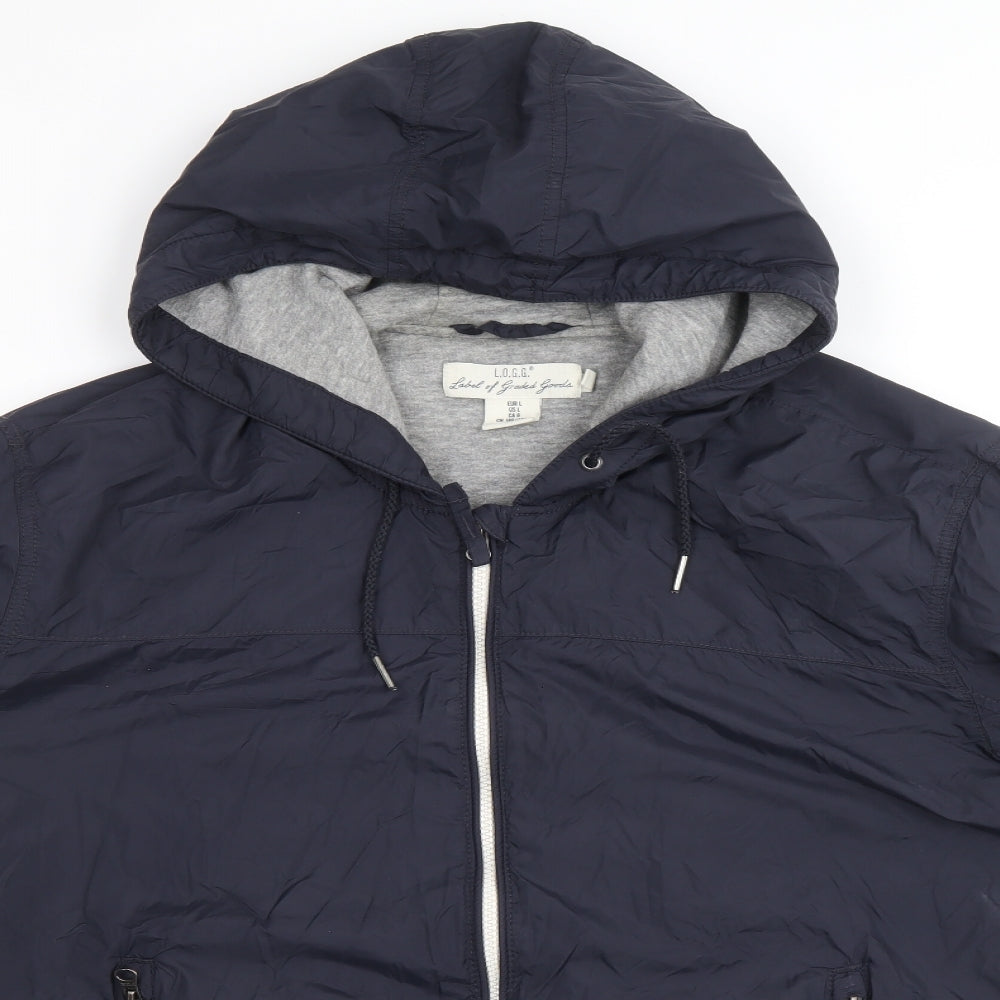 L.O.G.G Mens Blue Bomber Jacket Jacket Size L Zip
