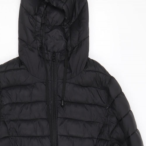 George Womens Black Puffer Jacket Coat Size 18 Zip