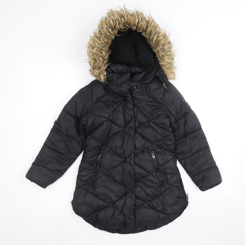 Steve Madden Girls Black Quilted Jacket Size S Zip