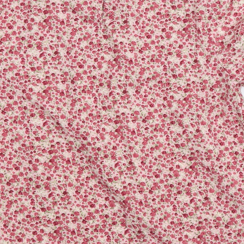 SheIn Womens Pink Floral Polyester Basic Blouse Size S Round Neck