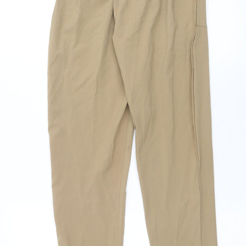 Preworn Womens Brown Polyester Trousers Size S Regular Tie