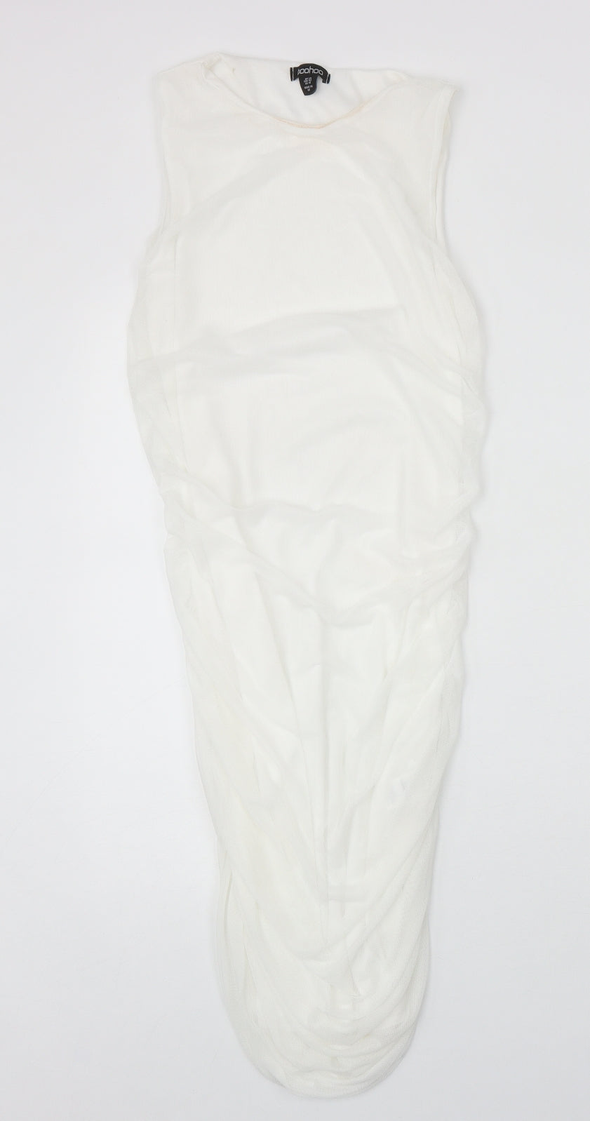 Boohoo Womens Ivory Polyester Bodycon Size 14 Round Neck Pullover