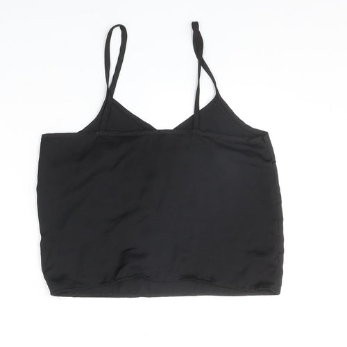 Missguided Womens Black Polyester Basic Tank Size 6 V-Neck