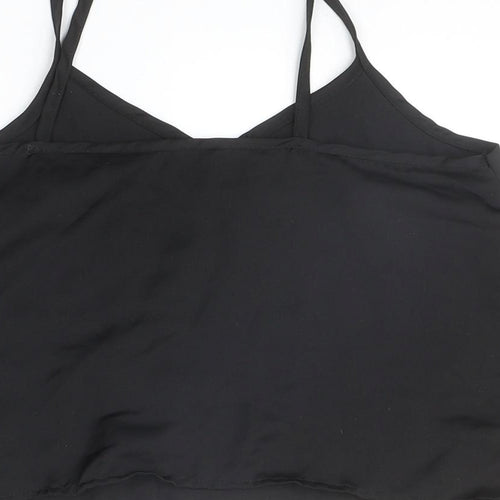Missguided Womens Black Polyester Basic Tank Size 6 V-Neck