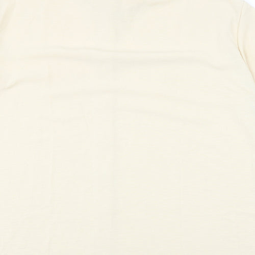 Preworn Womens Beige Polyester Basic Button-Up Size XL Collared