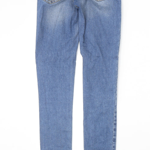 Never Denim Womens Blue Cotton Skinny Jeans Size XS Regular Zip