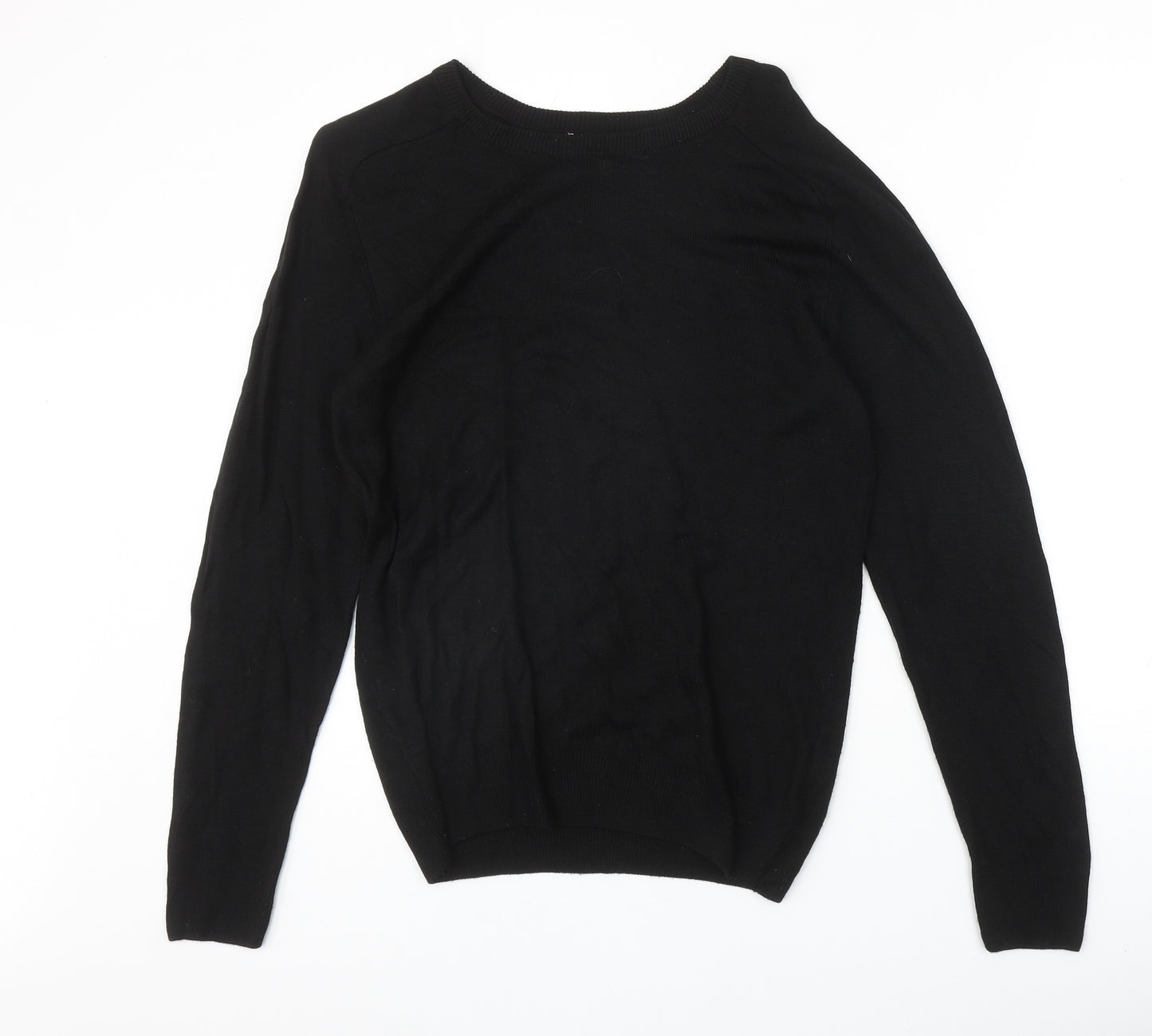 River Island Womens Black Round Neck Acrylic Pullover Jumper Size XS