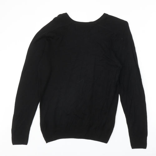 River Island Womens Black Round Neck Acrylic Pullover Jumper Size XS