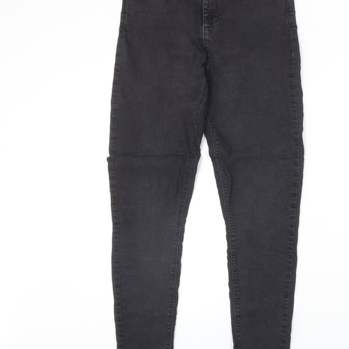 Preworn Womens Black Cotton Skinny Jeans Size 38 in Slim Zip