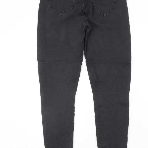 Preworn Womens Black Cotton Skinny Jeans Size 38 in Slim Zip