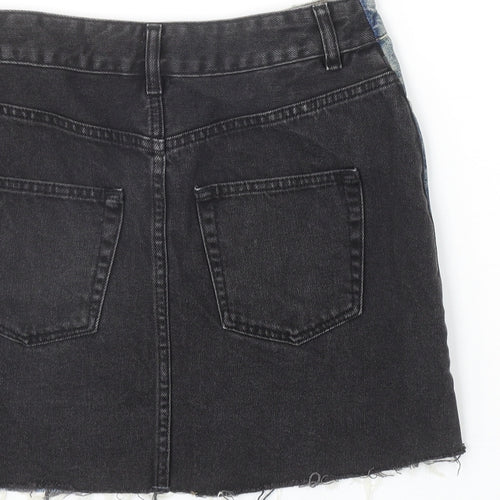 ASOS Womens Blue Cotton A-Line Skirt Size 4XL Zip