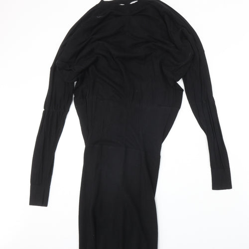 ASOS Womens Black Polyester Bodycon Size 10 Round Neck Pullover