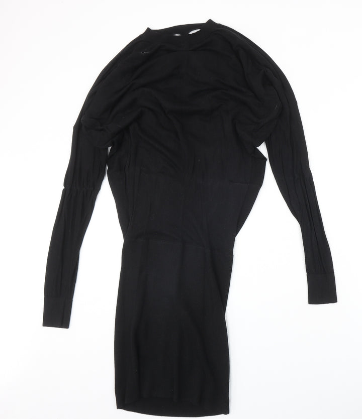 ASOS Womens Black Polyester Bodycon Size 10 Round Neck Pullover