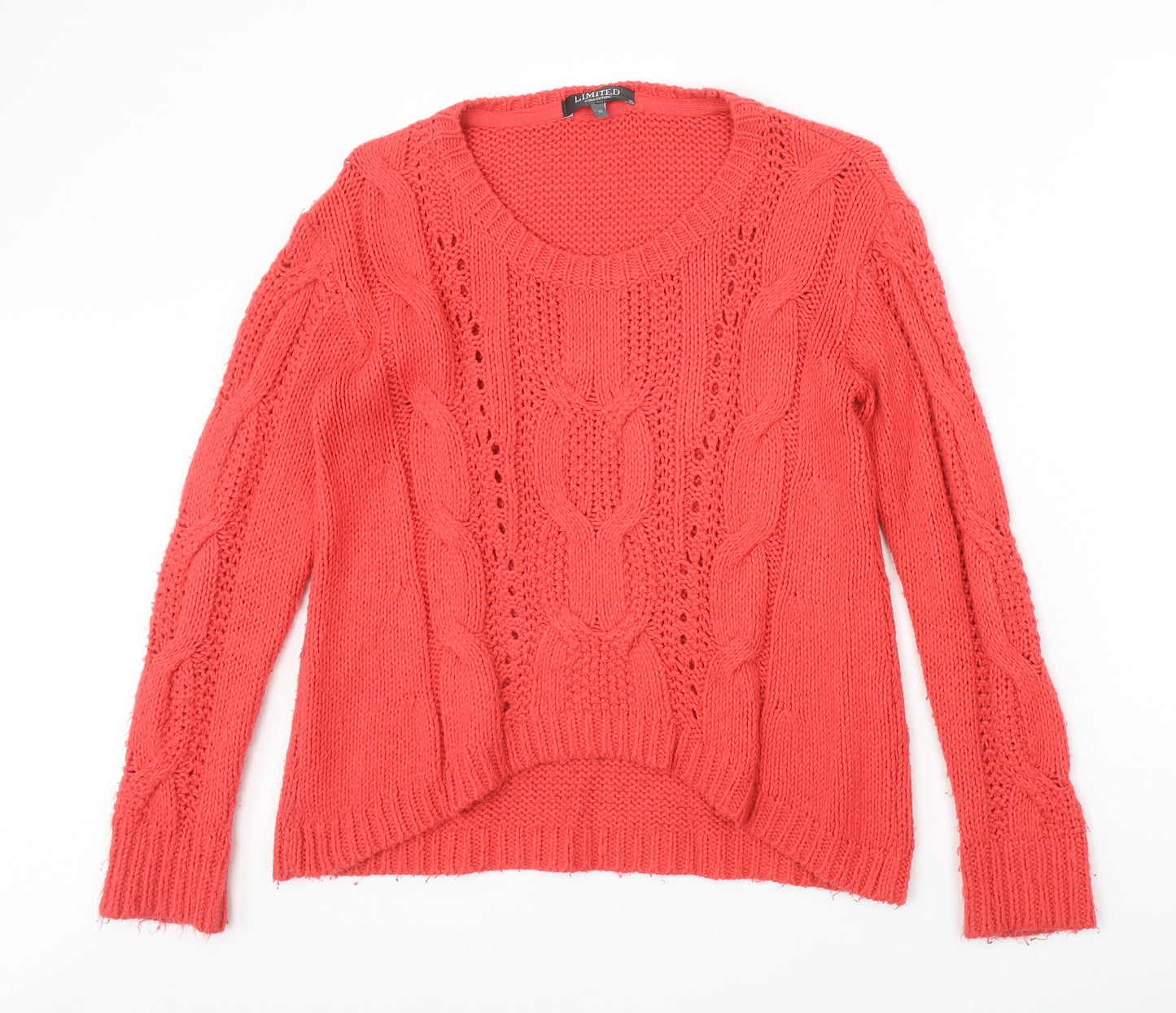 Marks and Spencer Womens Red Scoop Neck Acrylic Pullover Jumper Size 10
