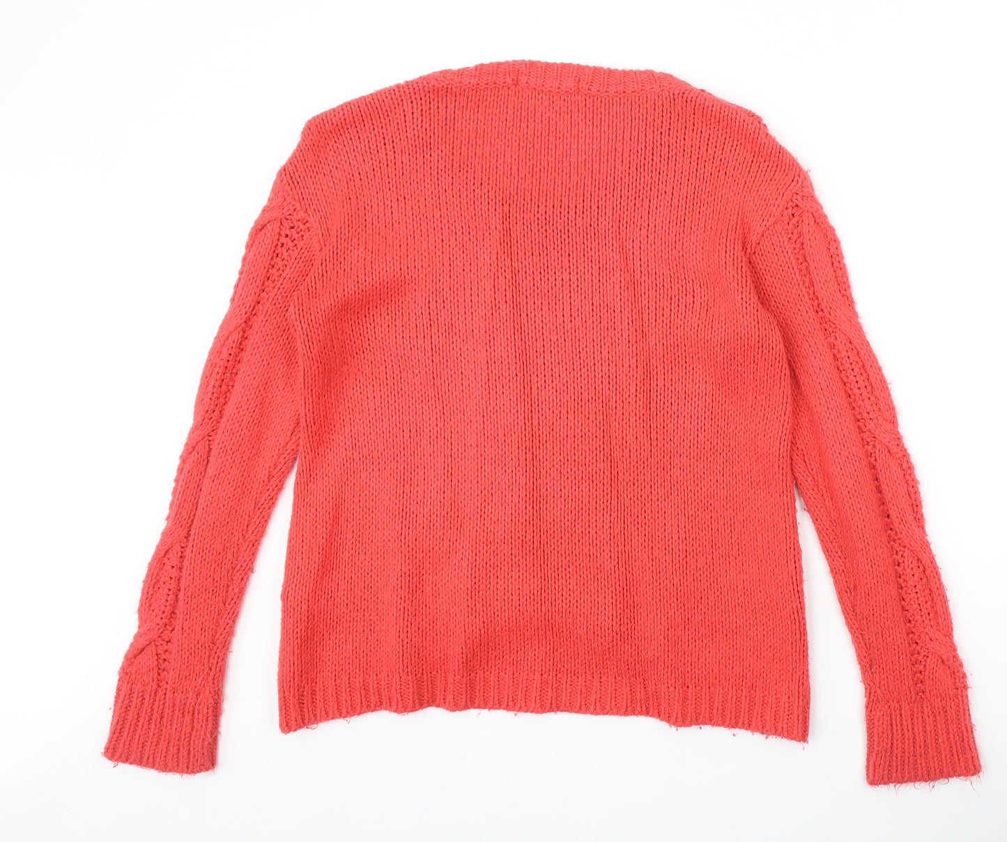 Marks and Spencer Womens Red Scoop Neck Acrylic Pullover Jumper Size 10