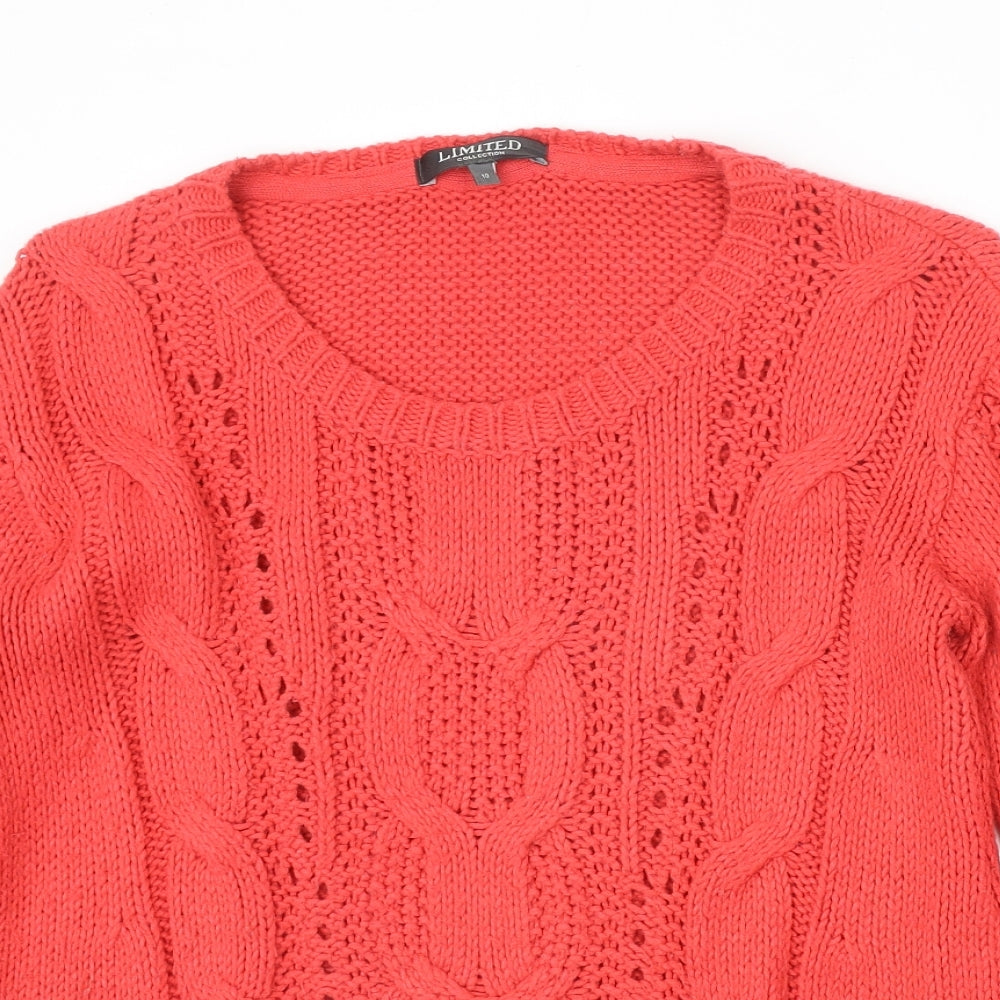 Marks and Spencer Womens Red Scoop Neck Acrylic Pullover Jumper Size 10