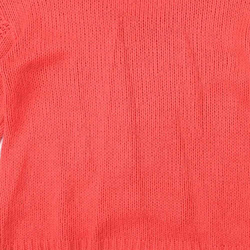 Marks and Spencer Womens Red Scoop Neck Acrylic Pullover Jumper Size 10