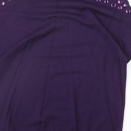 Claudia Womens Purple Scoop Neck Viscose Pullover Jumper Size M