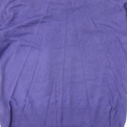 Marks and Spencer Womens Purple Boat Neck Acrylic Pullover Jumper Size 10
