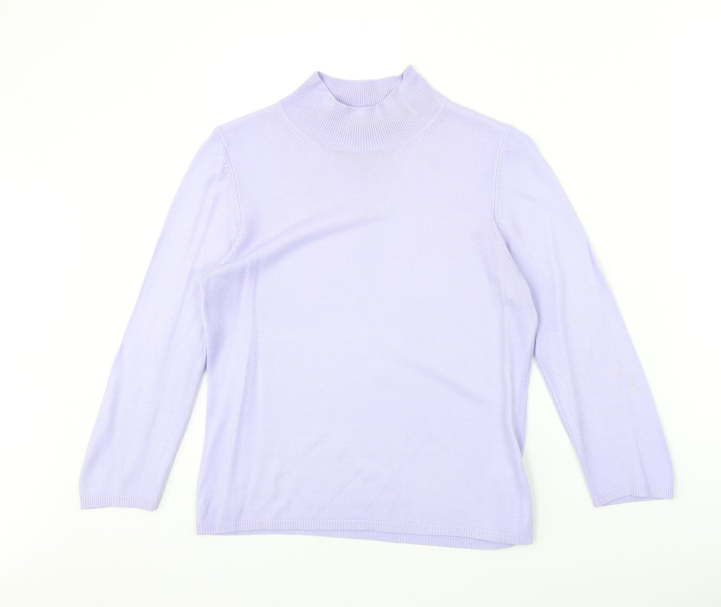 Florence & Fred Womens Purple Acrylic Basic T-Shirt Size 12 Round Neck