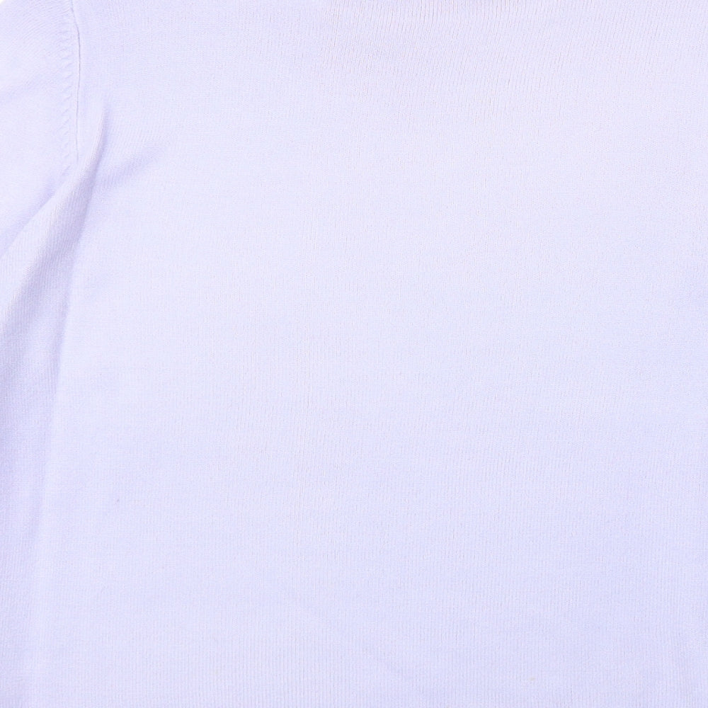 Florence & Fred Womens Purple Acrylic Basic T-Shirt Size 12 Round Neck