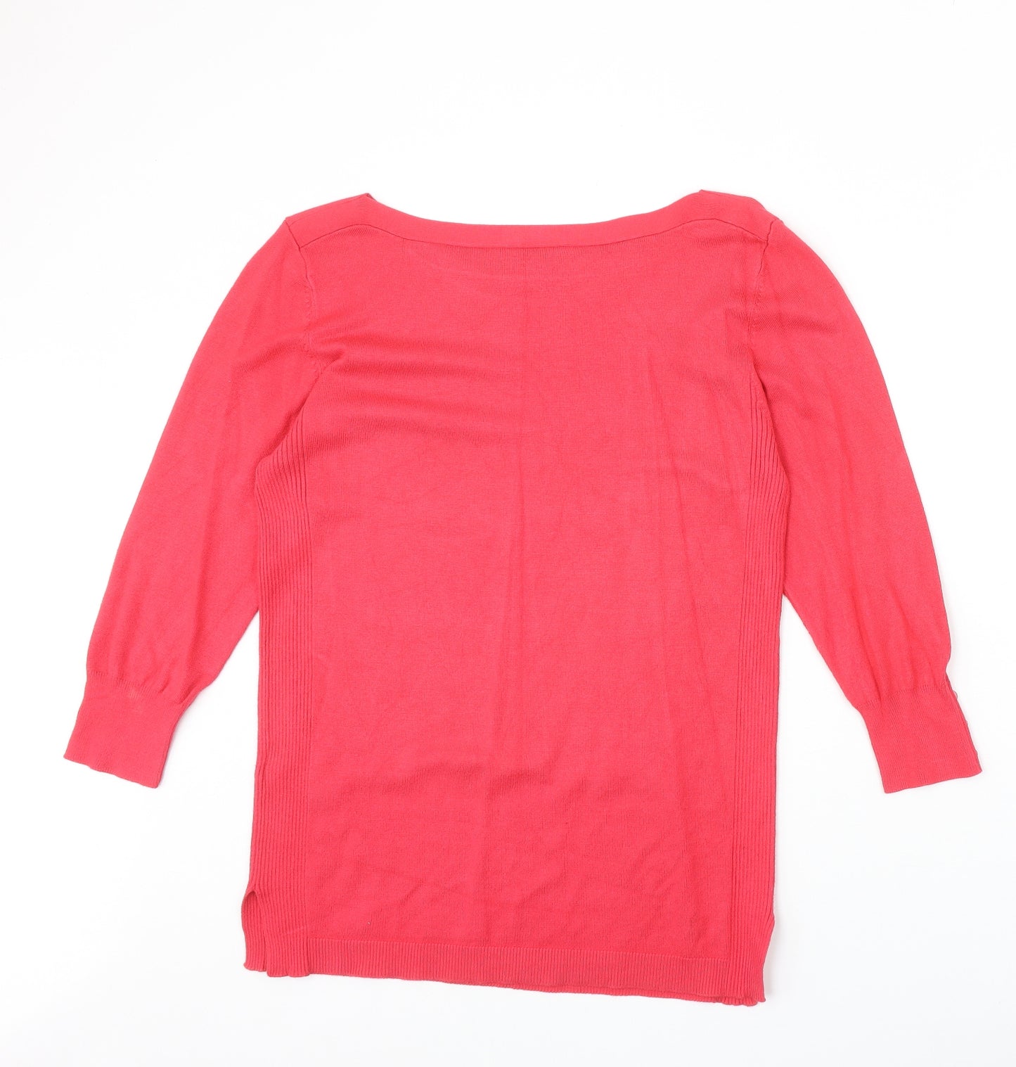 Papaya Womens Pink Boat Neck Viscose Pullover Jumper Size 16
