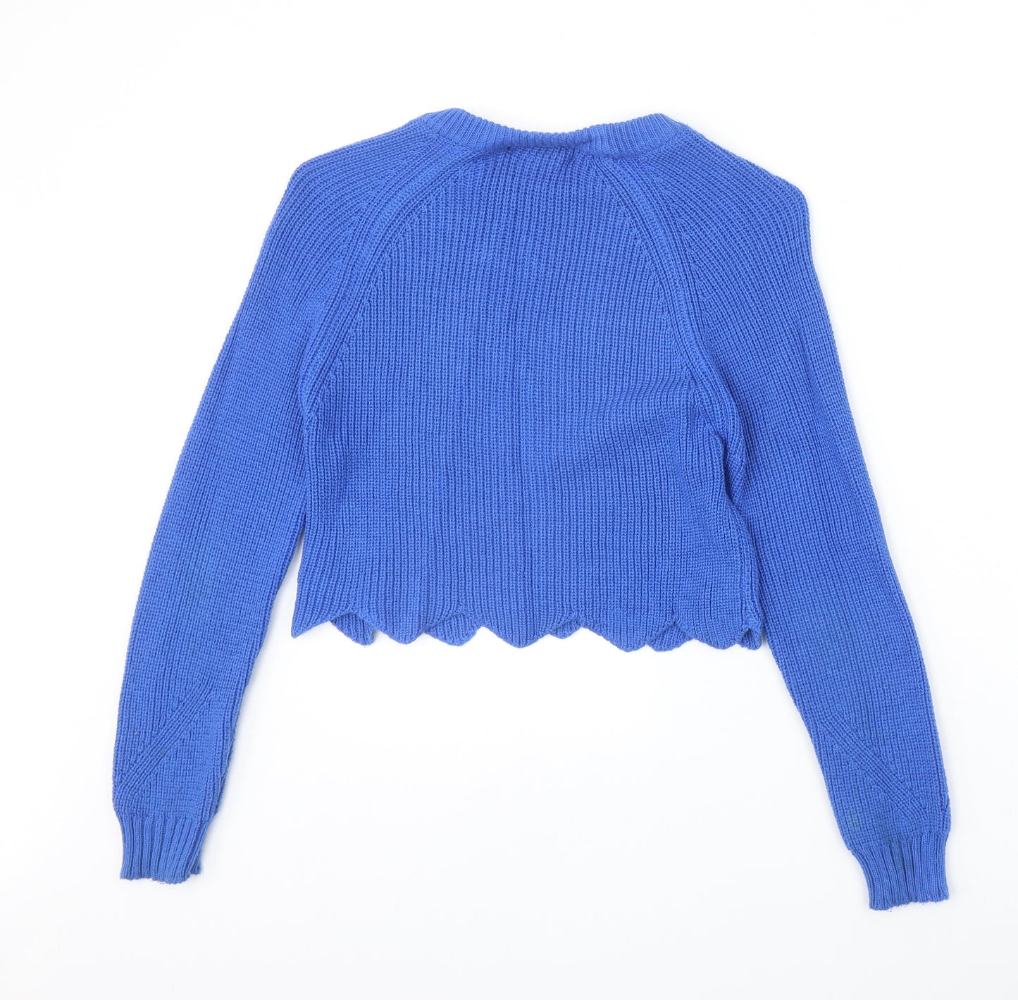 Atmosphere Womens Blue Round Neck Cotton Pullover Jumper Size 8