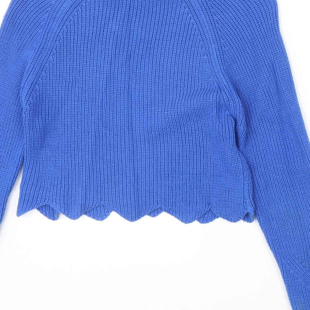 Atmosphere Womens Blue Round Neck Cotton Pullover Jumper Size 8