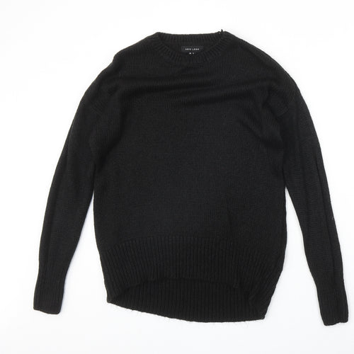 New Look Womens Black Round Neck Acrylic Pullover Jumper Size S