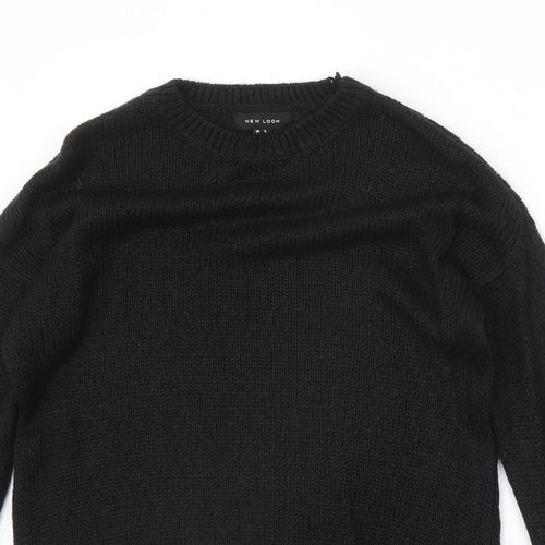 New Look Womens Black Round Neck Acrylic Pullover Jumper Size S