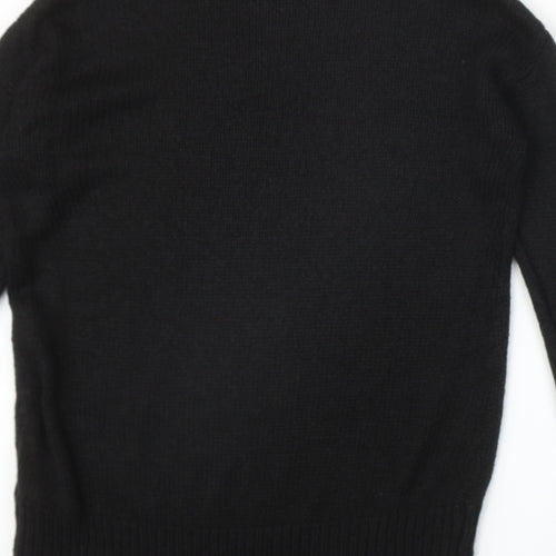 New Look Womens Black Round Neck Acrylic Pullover Jumper Size S
