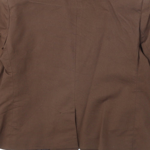 Preworn Womens Brown Cotton Jacket Suit Jacket Size 14