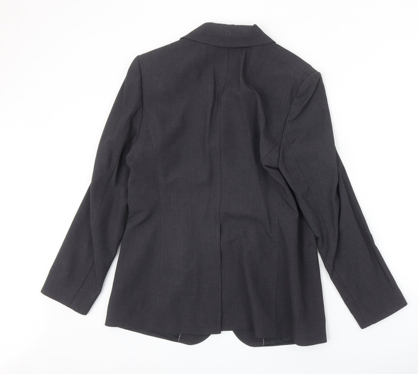Marks and Spencer Womens Grey Polyester Jacket Blazer Size 14