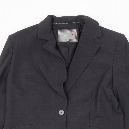 Marks and Spencer Womens Grey Polyester Jacket Blazer Size 14