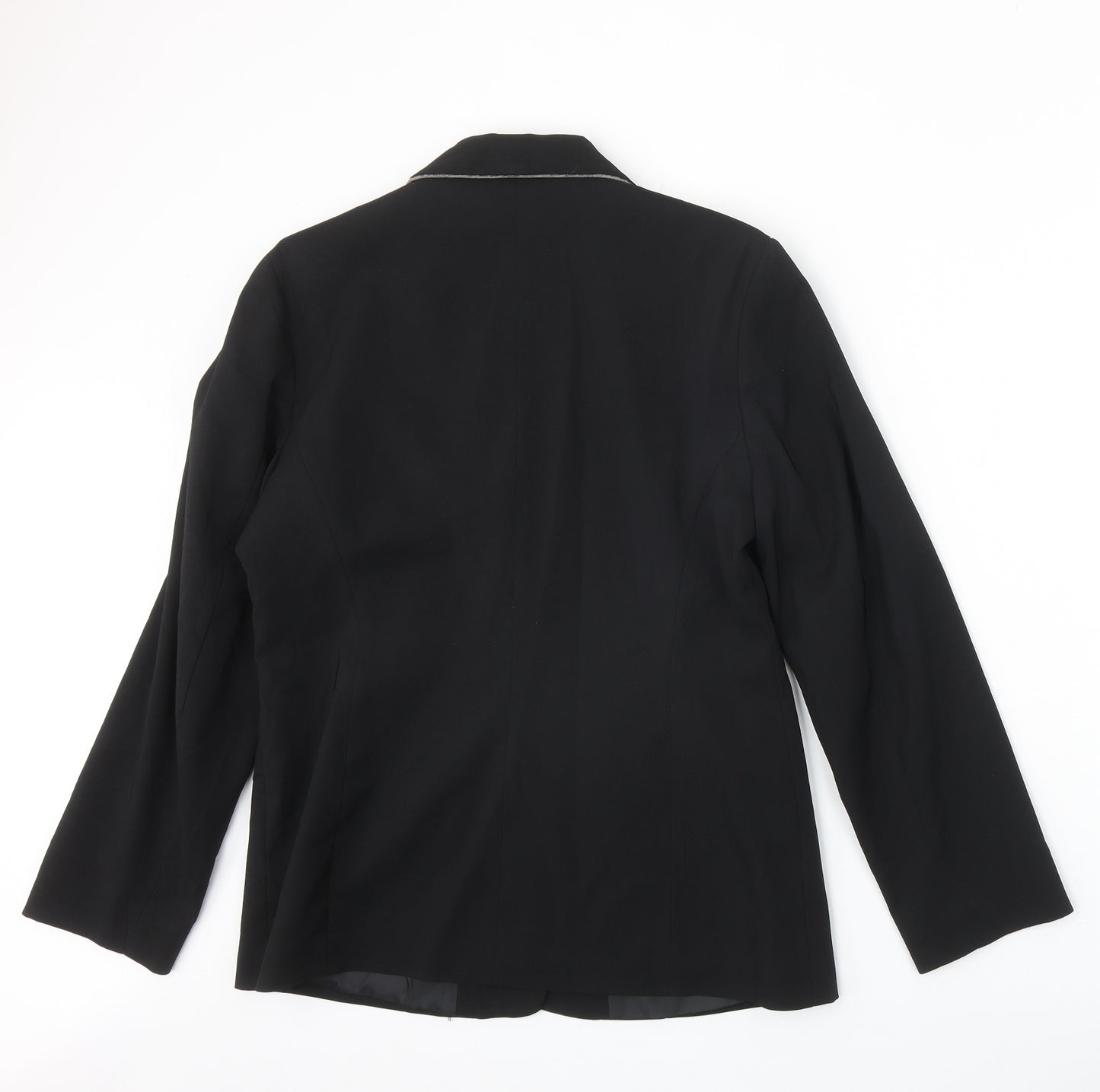 OPUS Womens Black Polyester Jacket Blazer Size 14