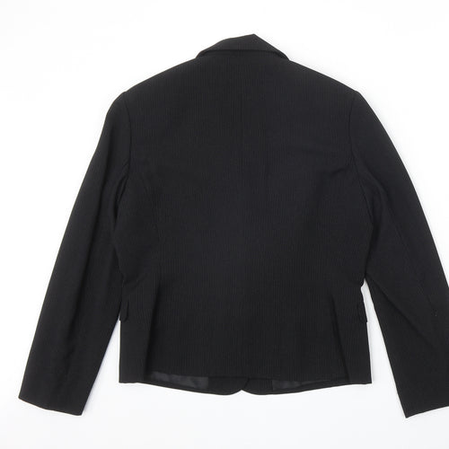 NEXT Womens Black Polyester Jacket Blazer Size 12