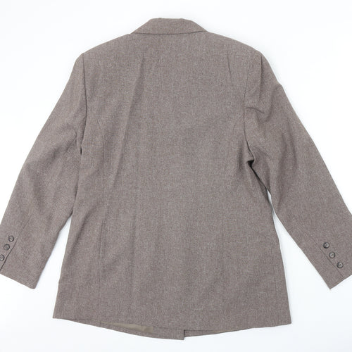 Essentials Womens Beige Polyester Jacket Suit Jacket Size 16