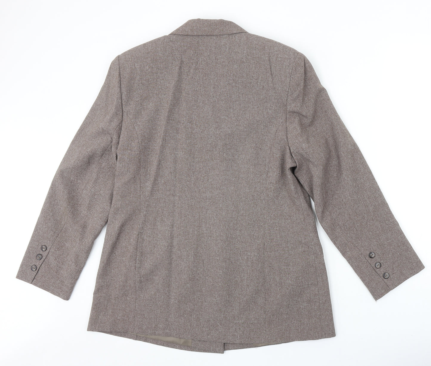 Essentials Womens Beige Polyester Jacket Suit Jacket Size 16