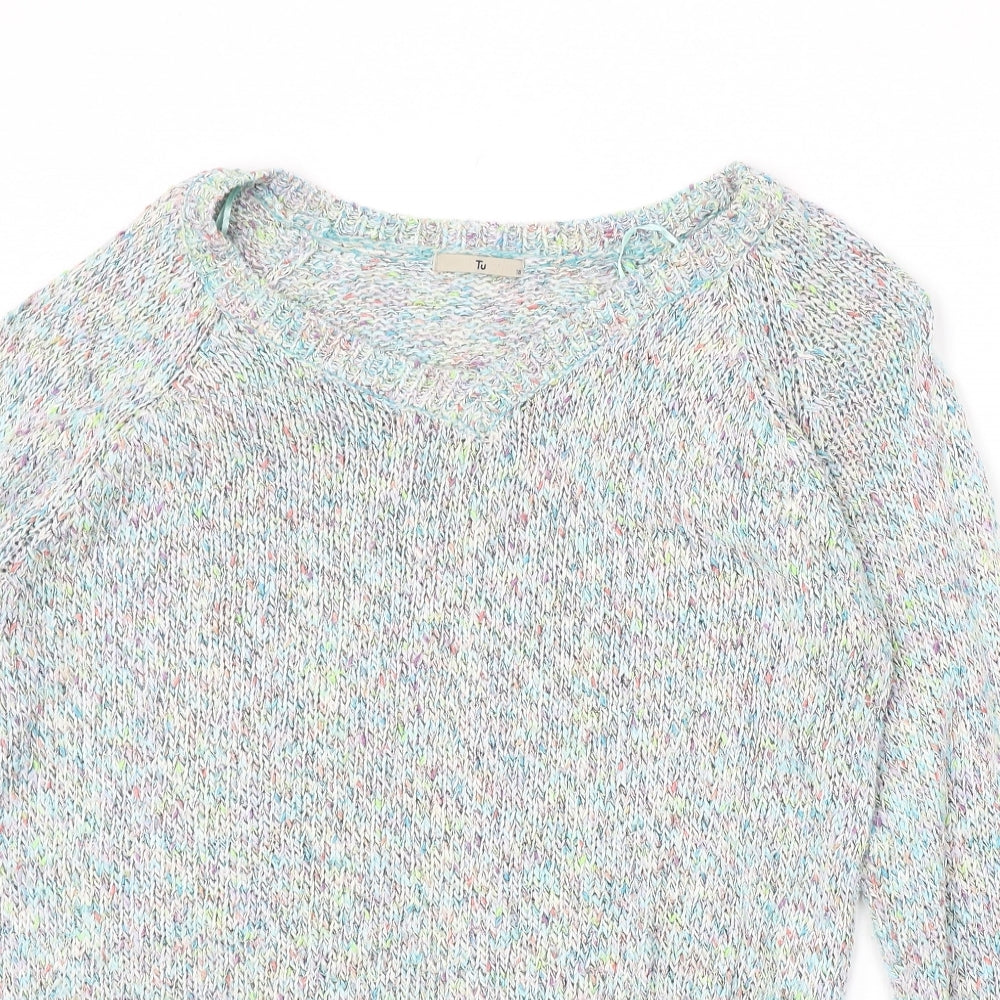 TU Womens Multicoloured Scoop Neck Cotton Pullover Jumper Size 18